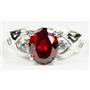SR243, Garnet CZ, 925 Sterling Silver Ring