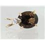 P022, Smoky Quartz 14K Gold Pendant w/accent
