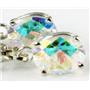 925 Sterling Silver Leverback Earrings, Mercury Mist Topaz, SE007