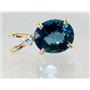 P022, London Blue Topaz 14K Gold Pendant w/accent