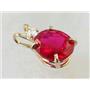 P022, Created Ruby 14K Gold Pendant w/accent
