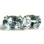 925 Sterling Silver Post Earrings, Aquamarine, SE002