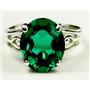 SR139, Russian Nanocrystal Emerald, 925 Sterling Silver Ring