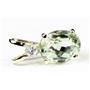 P020, Green Amethyst, 14k Gold Pendant