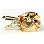 P020, Champagne CZ, 14K Gold Pendant