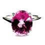 Sterling Silver Ladies Ring, Pure Pink Topaz, SR055