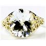 10K, 14K or 18K Gold Ladies Ring, Silver Topaz, R057