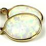 14k Gold Leverback Earrings, Created White Opal, E201