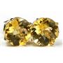 14k Gold Post Earrings, Citrine, E212