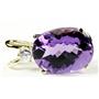 P019, Amethyst 14K Gold Pendant