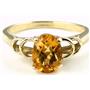 10K, 14K or 18K Gold Ladies Ring, Green Amethyst (Prasiolite), R300