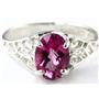 Sterling Silver Ladies Ring, Pure Pink Topaz, SR005