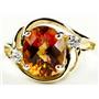 10K, 14K or 18K Gold Ladies Ring, Twilight Fire Topaz, R021