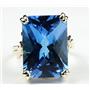 10K, 14K or 18K Gold Ladies Ring, Swiss Blue Topaz, R039