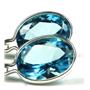 925 Sterling Silver Leverback Earrings, Paraiba Topaz, SE001