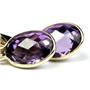 14k Gold Leverback Earrings, Amethyst, E001