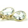 14k Gold Leverback Earrings, Aquamarine, E001