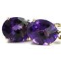 14k Gold Leverback Earrings, Amethyst, E107