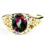 10K, 14K or 18K Gold Ladies Ring, Mystic Fire Topaz, R005