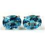 925 Sterling Silver Post Earrings, Paraiba Topaz, SE002