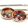 14k Gold Threader Earrings, Twilight Fire Topaz, E005