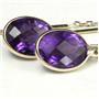 14k Gold Threader Earrings, Amethyst, E005