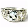 925 Sterling Silver Men's Nugget Ring, Aquamarine, SR197