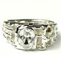 925 Sterling Silver Men's Nugget Ring, Cubic Zirconia, SR197