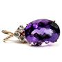P016, Amethyst, 14K Gold Pendant
