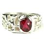 925 Sterling Silver Men's Nugget Ring, Crimson Fire Topaz, SR197