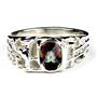 925 Sterling Silver Men's Nugget  Ring, Mystic Fire Topaz, SR197