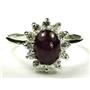 SR235, Black Onyx, 925 Sterling Silver Ladies Cluster Rng