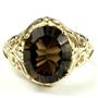 10K, 14K or 18K Gold Ladies Ring, Smoky Quartz (Concave Cut), R114