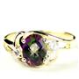 10K, 14K or 18K Gold Ladies Ring, Mystic Fire Topaz, R176