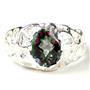 925 Sterling Silver Men's Nugget Ring, Mystic Fire Topaz, SR168