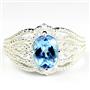 SR365, Swiss Blue Topaz, 925 Sterling Silver Ladies Ring