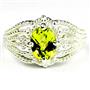 SR365, Peridot, 925 Sterling Silver Ladies Ring