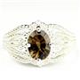 SR365, Smoky Quartz, 925 Sterling Silver Ladies Ring