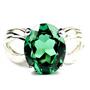 SR361, Russian Nanocrystal Emerald, 925 Sterling Silver Ladies Ring