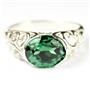 Russian Nanocrystal Emerald, 925 Sterling Silver Ring, SR360