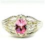 SR365, Created Pink Sapphire, 925 Sterling Silver Ladies Ring