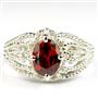 SR365, Garnet CZ, 925 Sterling Silver Ladies Ring