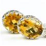 925 Sterling Silver Crown Bezel Leverback Earrings, Citrine, SE109