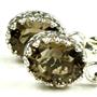 925 Sterling Silver Crown Bezel Leverback Earrings, Smoky Quartz, SE109