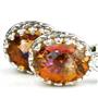 925 Sterling Silver Crown Bezel Leverback Earrings, Twilight Fire Topaz, SE109