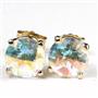 14k Gold Post Earrings, Mercury Mist Topaz, E012
