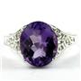 SR057, Amethyst, 925 Sterling Silver Ring