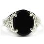 SR057, Black Onyx, 925 Sterling Silver Ring