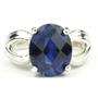 SR361, Created Blue Sapphire, 925 Sterling Silver Ring