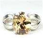 SR361, Champagne CZ, 925 Sterling Silver Ring